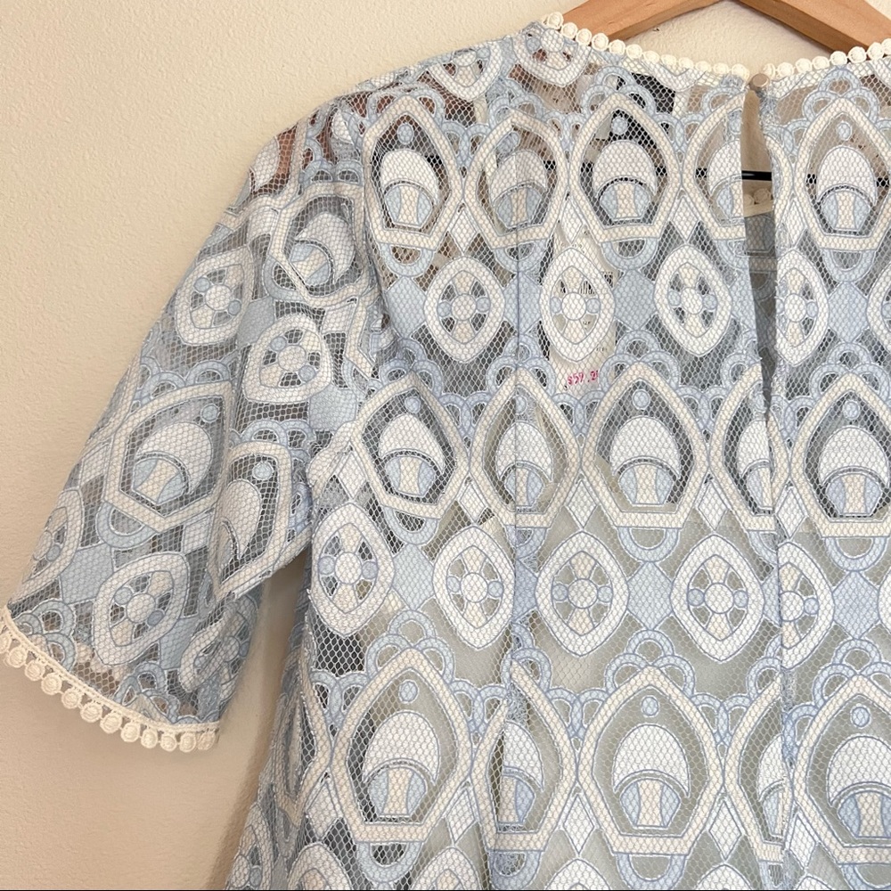 NWT amazing Anthropologie lace blouse top blue sz 0 - Picture 9 of 12